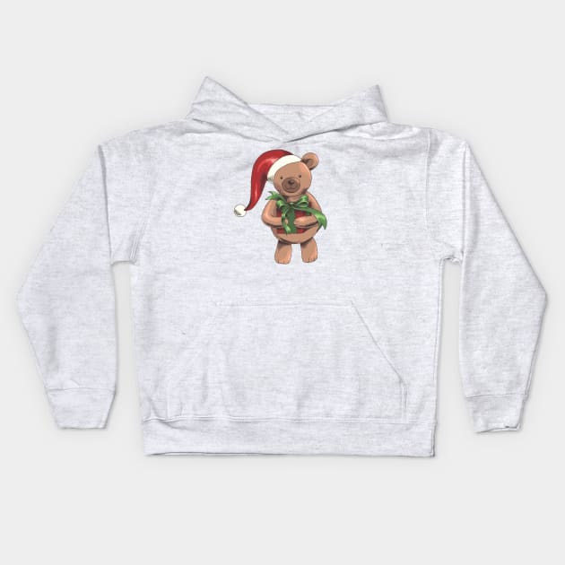 Christmas bear children motive Christmas presents Kids Hoodie by Foxxy Merch